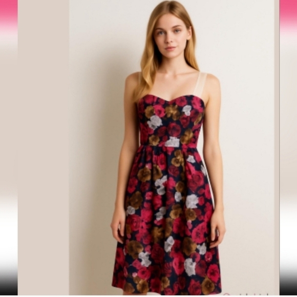 BB Dakota Dresses & Skirts - BB DAKOTA | dress floral mesh straps black pink cream sz 6